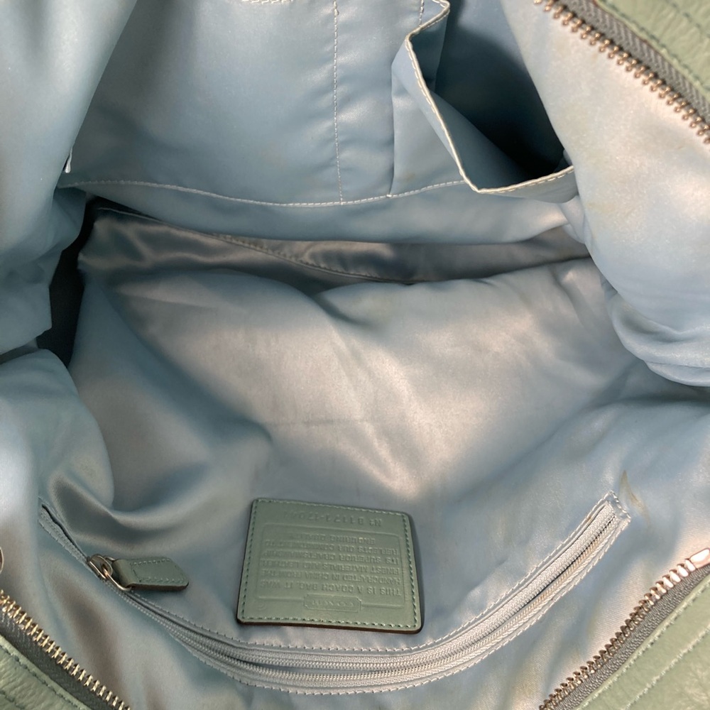 Coach Audrey seafoam aqua leather tote - Picture 8 of 8